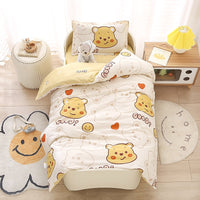 HKM-091347 Pure Cotton Children's Six-Piece Bedding Set with Duvet, Cushion, and Pillow Cores