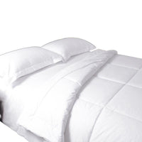 HKM-091347 Thick Warm Breathable Winter Quilt in Solid White Cotton and Polyester Fiber