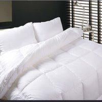 HKM-091347 Thick Warm Breathable Winter Quilt in Solid White Cotton and Polyester Fiber