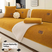 HKM-091411 Lambswool Solid Color Non-Slip Sofa Cushion Covers in Various Sizes