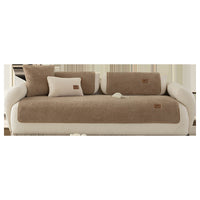 HKM-091411 Lambswool Solid Color Non-Slip Sofa Cushion Covers in Various Sizes