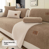 HKM-091411 Lambswool Solid Color Non-Slip Sofa Cushion Covers in Various Sizes
