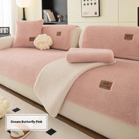 HKM-091411 Lambswool Solid Color Non-Slip Sofa Cushion Covers in Various Sizes