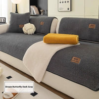 HKM-091411 Lambswool Solid Color Non-Slip Sofa Cushion Covers in Various Sizes
