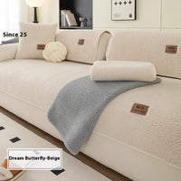 HKM-091411 Lambswool Solid Color Non-Slip Sofa Cushion Covers in Various Sizes