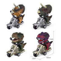HKM-091603 Dinosaur Pull Back Motorcycle Toy - Friction Vehicle for Kids Ages 5 and Up, PVC Material, 6x12x10cm