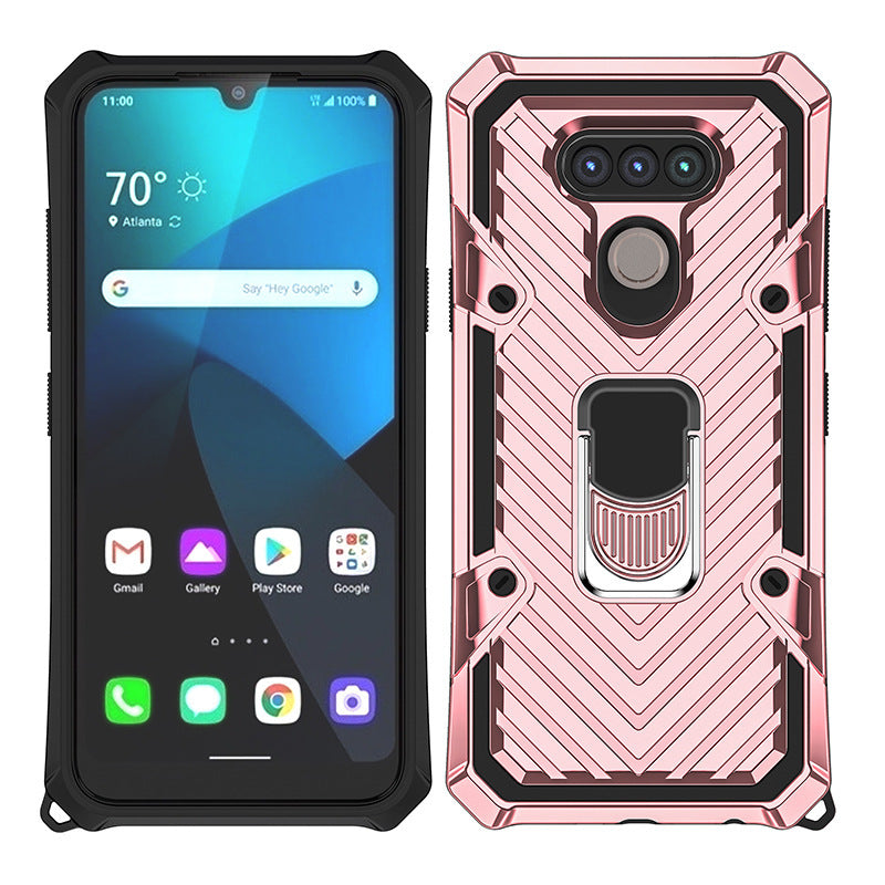 HKM-091603 LG Anti-Drop TPU+PC Back Cover Phone Case with Stripes Design