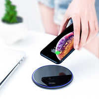 HKM-091731 Aluminum Alloy Qi Wireless Charger with Micro USB Cable - 10W/7.5W/5W Output