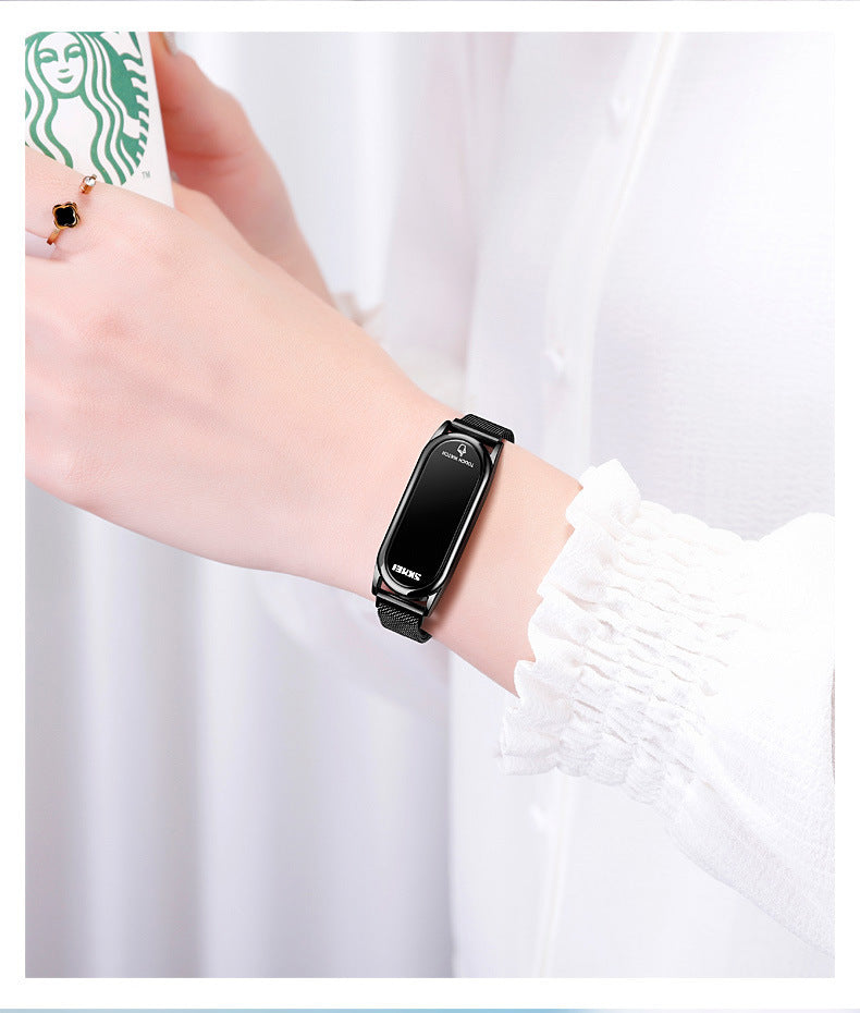 HKM-091859 Fashion Touch Screen Magnetic Mesh Couples Watch with Waterproof Design