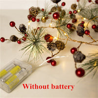 HKM-092115 Warm White Pine Cone Star String Lights with 20 LED Bulbs for Christmas Tree Decoration, 2M Length