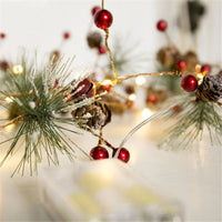 HKM-092115 Warm White Pine Cone Star String Lights with 20 LED Bulbs for Christmas Tree Decoration, 2M Length