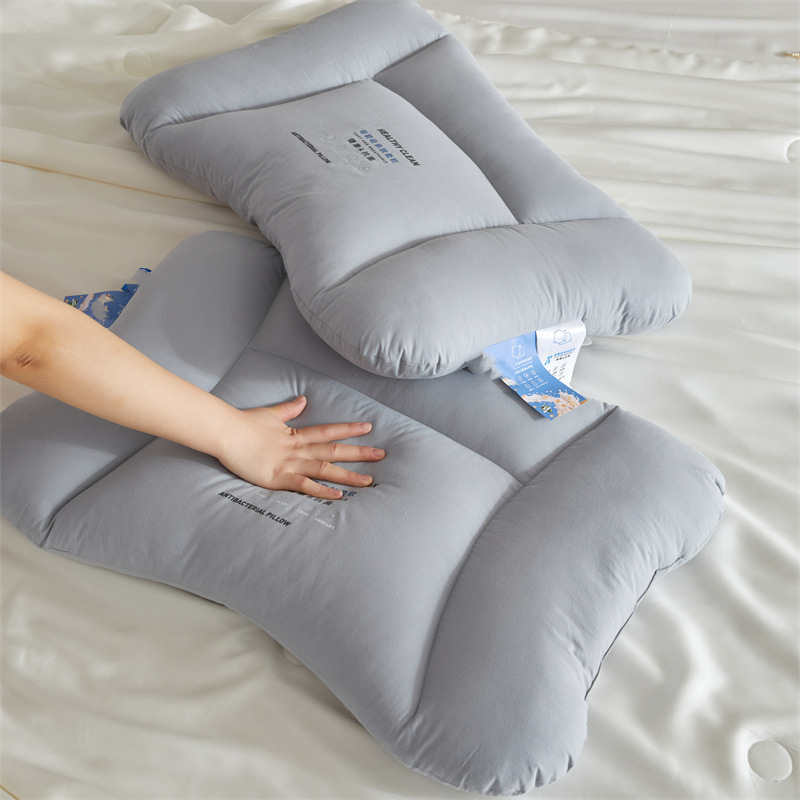 HKM-092307 Cotton Washable Antibacterial High Pillow with Soy Protein Fiber Filling and 3D Neck Guard Options