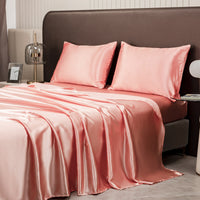 HKM-092307 Four-Piece Fleece Bed Sheet Set with Fitted Sheet and Pillowcases in Multiple Sizes