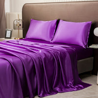 HKM-092307 Four-Piece Fleece Bed Sheet Set with Fitted Sheet and Pillowcases in Multiple Sizes