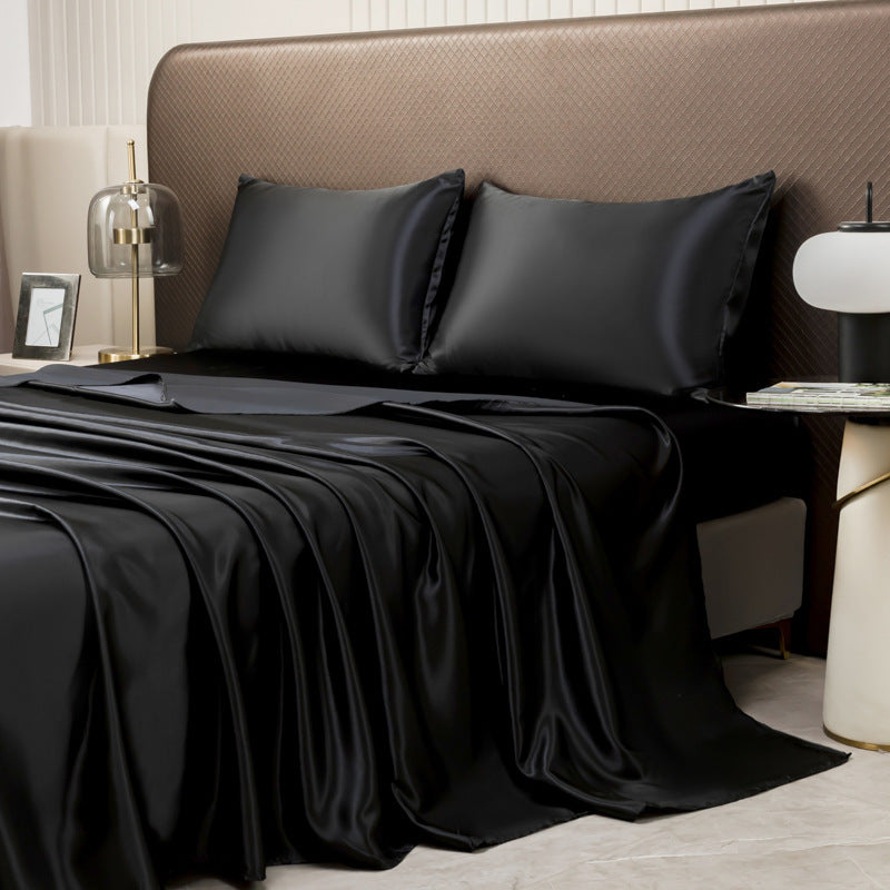 HKM-092307 Four-Piece Fleece Bed Sheet Set with Fitted Sheet and Pillowcases in Multiple Sizes