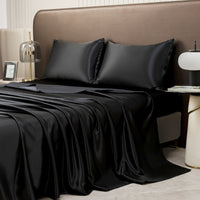 HKM-092307 Four-Piece Fleece Bed Sheet Set with Fitted Sheet and Pillowcases in Multiple Sizes