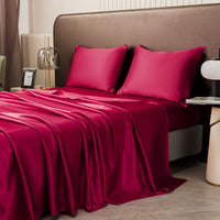 HKM-092307 Four-Piece Fleece Bed Sheet Set with Fitted Sheet and Pillowcases in Multiple Sizes