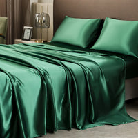 HKM-092307 Four-Piece Fleece Bed Sheet Set with Fitted Sheet and Pillowcases in Multiple Sizes