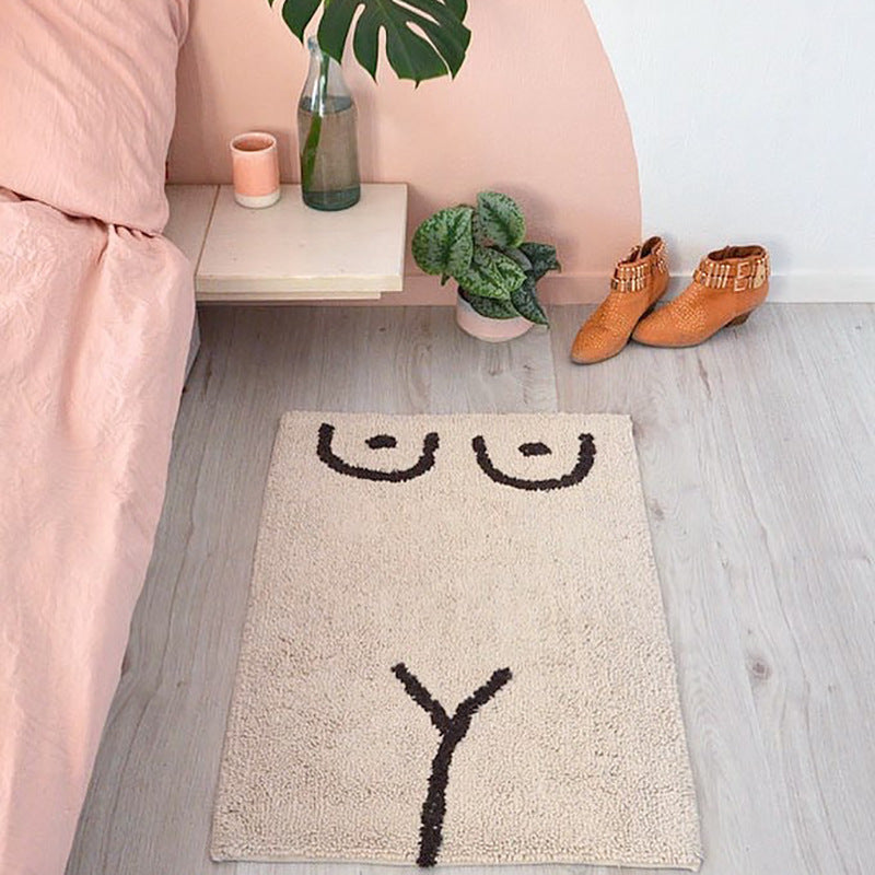 HKM-092563 Cotton Blend Fun Design Carpet Floor Mat for Living Room and Bedroom – 80 x 120cm