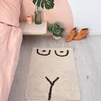 HKM-092563 Cotton Blend Fun Design Carpet Floor Mat for Living Room and Bedroom – 80 x 120cm