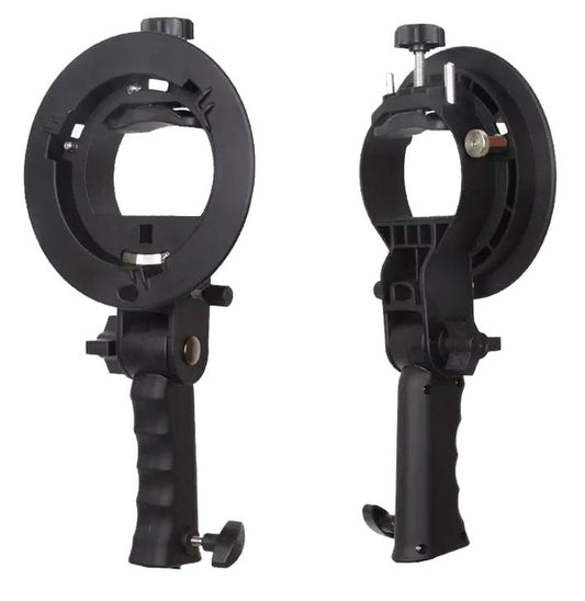 HKM-092563 Universal S Type H Bracket for Studio Flash Accessories with Adjustable Mounting Port and Umbrella Hole