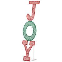 HKM-092627 Warm White LED JOY Letter Christmas Decoration - Indoor & Outdoor Holiday Lighted Sign, Weather-Resistant Design, Easy Assembly