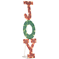 HKM-092627 Warm White LED JOY Letter Christmas Decoration - Indoor & Outdoor Holiday Lighted Sign, Weather-Resistant Design, Easy Assembly