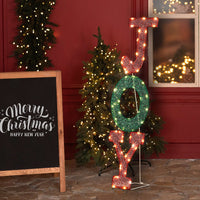 HKM-092627 Warm White LED JOY Letter Christmas Decoration - Indoor & Outdoor Holiday Lighted Sign, Weather-Resistant Design, Easy Assembly