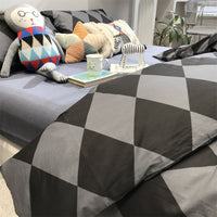 HKM-092819 Geometric Green Polka Dot Cotton Bedding Set - 4-Piece Includes Duvet Cover, Bed Sheet, and Pillowcases