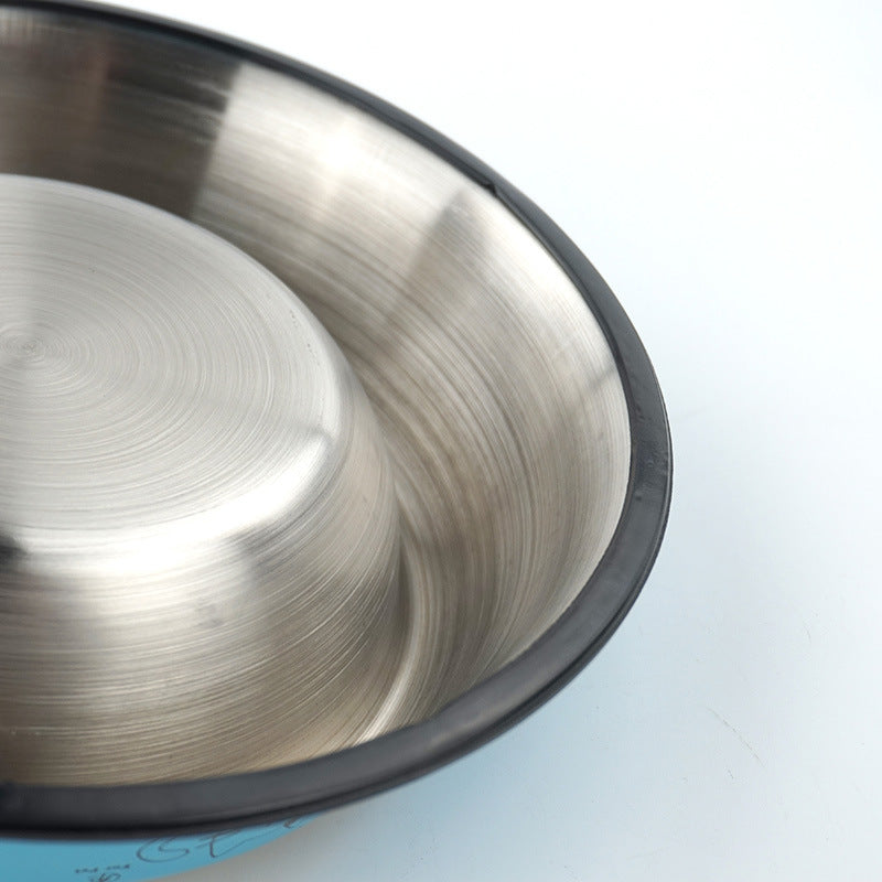 HKM-093011 Stainless Steel Anti-Skid Dog Bowl with Color Printing, Available in Six Sizes