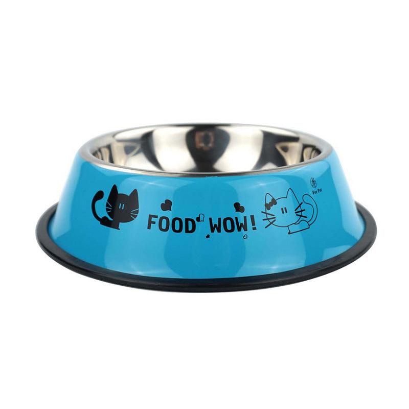 HKM-093011 Stainless Steel Anti-Skid Dog Bowl with Color Printing, Available in Six Sizes