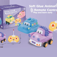 HKM-093075 Remote Control Cartoon Animal Vehicle Toy for Kids – Soft Glue Educational RC Car with 4 Channels, Indoor-Outdoor Fun