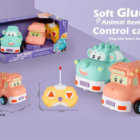 HKM-093075 Remote Control Cartoon Animal Vehicle Toy for Kids – Soft Glue Educational RC Car with 4 Channels, Indoor-Outdoor Fun