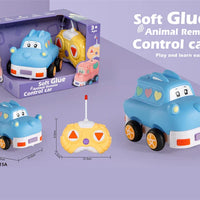 HKM-093075 Remote Control Cartoon Animal Vehicle Toy for Kids – Soft Glue Educational RC Car with 4 Channels, Indoor-Outdoor Fun