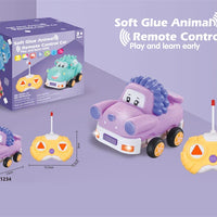 HKM-093075 Remote Control Cartoon Animal Vehicle Toy for Kids – Soft Glue Educational RC Car with 4 Channels, Indoor-Outdoor Fun