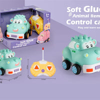 HKM-093075 Remote Control Cartoon Animal Vehicle Toy for Kids – Soft Glue Educational RC Car with 4 Channels, Indoor-Outdoor Fun
