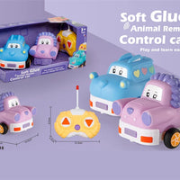 HKM-093075 Remote Control Cartoon Animal Vehicle Toy for Kids – Soft Glue Educational RC Car with 4 Channels, Indoor-Outdoor Fun