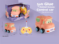 HKM-093075 Remote Control Cartoon Animal Vehicle Toy for Kids – Soft Glue Educational RC Car with 4 Channels, Indoor-Outdoor Fun