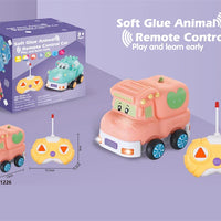 HKM-093075 Remote Control Cartoon Animal Vehicle Toy for Kids – Soft Glue Educational RC Car with 4 Channels, Indoor-Outdoor Fun