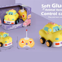HKM-093075 Remote Control Cartoon Animal Vehicle Toy for Kids – Soft Glue Educational RC Car with 4 Channels, Indoor-Outdoor Fun