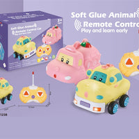 HKM-093075 Remote Control Cartoon Animal Vehicle Toy for Kids – Soft Glue Educational RC Car with 4 Channels, Indoor-Outdoor Fun