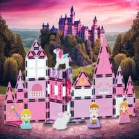 HKM-093139 Princess Theme Magnetic Building Blocks Set for Kids - STEM Educational Toy, Creative Pretend Play Tiles