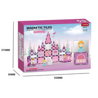 HKM-093139 Princess Theme Magnetic Building Blocks Set for Kids - STEM Educational Toy, Creative Pretend Play Tiles