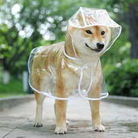 HKM-093139 Waterproof Clear Raincoat for Small to Medium Dogs with Hooded Design and Breathable EVA Fabric
