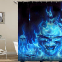 HKM-093203 Skull Pattern Waterproof Shower Curtain for Halloween Bathroom Décor, 180cm x 180cm, Environmentally Friendly Polyester Fiber