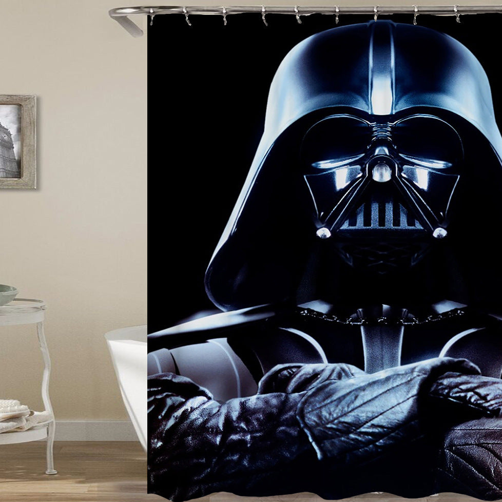 HKM-093203 Skull Pattern Waterproof Shower Curtain for Halloween Bathroom Décor, 180cm x 180cm, Environmentally Friendly Polyester Fiber