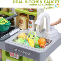HKM-093331 Realistic Kids Kitchen Set with Lights and Sounds – 63 PCS Pretend Play Toy for Ages 2 to 13