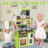 HKM-093331 Realistic Kids Kitchen Set with Lights and Sounds – 63 PCS Pretend Play Toy for Ages 2 to 13