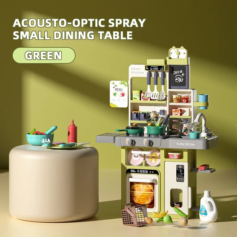 KTX-093331 Realistic Kids Kitchen Set with Lights and Sounds – 63 PCS Pretend Play Toy for Ages 2 to 13