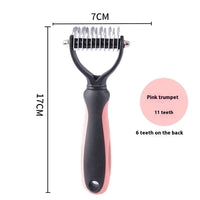 HKM-093587 Double-Sided Stainless Steel Pet Hair Unknotting Comb in Pink, Blue, and Gray – Small & Large Sizes Available